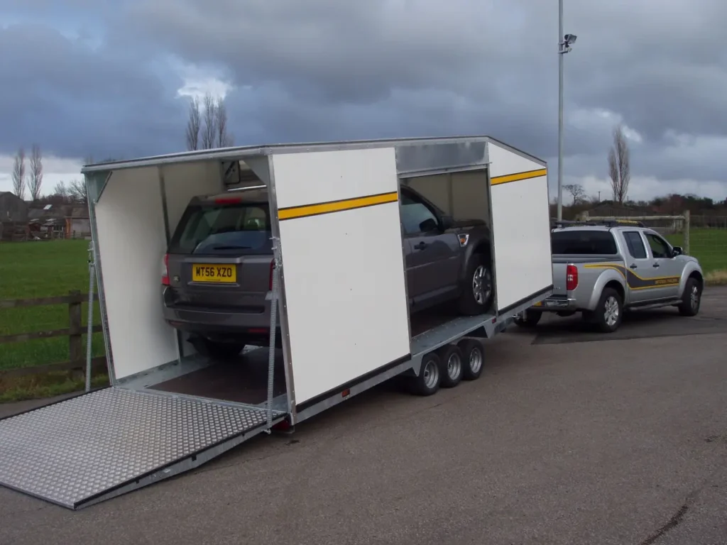 Bateson PT66VT enclosed hydraulic tilt vehicle transporter trailer